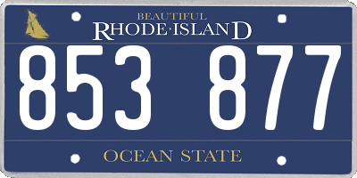 RI license plate 853877