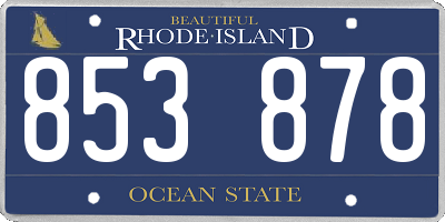 RI license plate 853878