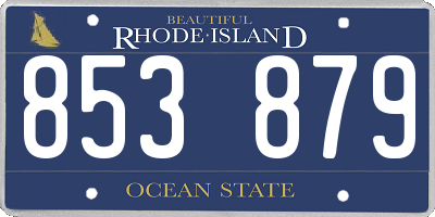RI license plate 853879
