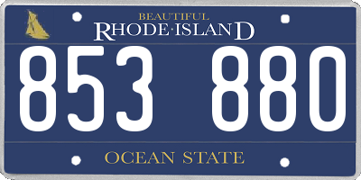 RI license plate 853880