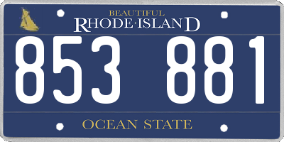 RI license plate 853881