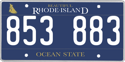 RI license plate 853883