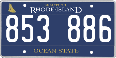 RI license plate 853886