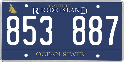 RI license plate 853887