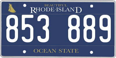 RI license plate 853889