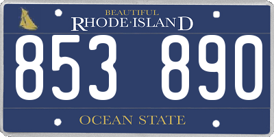 RI license plate 853890