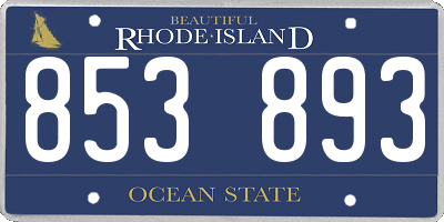 RI license plate 853893