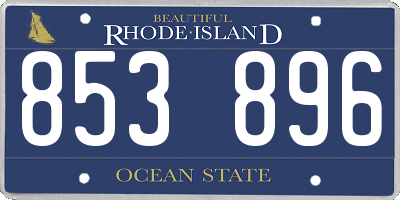 RI license plate 853896