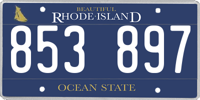 RI license plate 853897