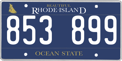 RI license plate 853899