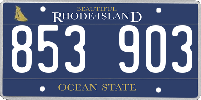 RI license plate 853903