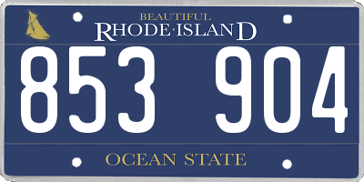 RI license plate 853904