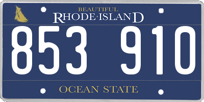 RI license plate 853910