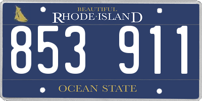 RI license plate 853911