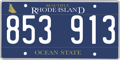 RI license plate 853913