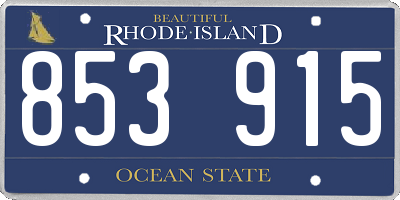 RI license plate 853915
