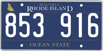 RI license plate 853916