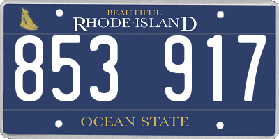 RI license plate 853917