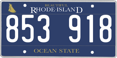 RI license plate 853918