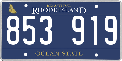 RI license plate 853919