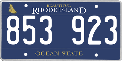 RI license plate 853923