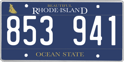 RI license plate 853941