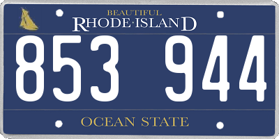 RI license plate 853944