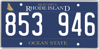 RI license plate 853946