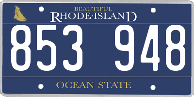 RI license plate 853948