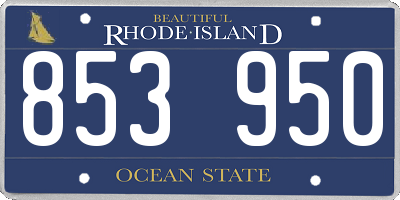 RI license plate 853950