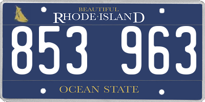 RI license plate 853963