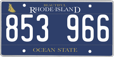RI license plate 853966