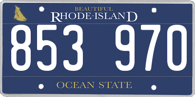 RI license plate 853970