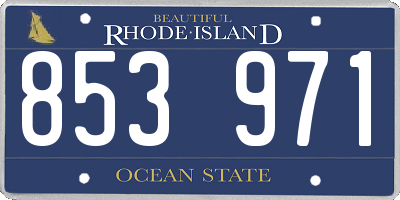 RI license plate 853971