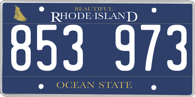 RI license plate 853973