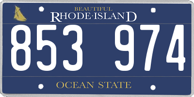 RI license plate 853974