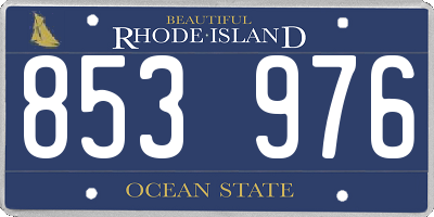 RI license plate 853976