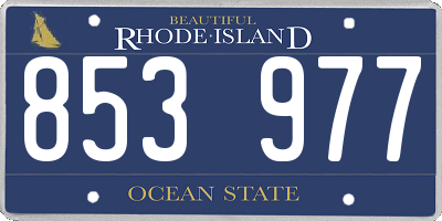 RI license plate 853977