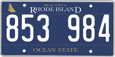 RI license plate 853984