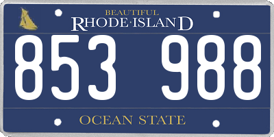 RI license plate 853988