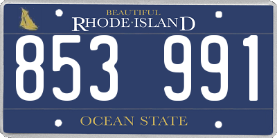 RI license plate 853991