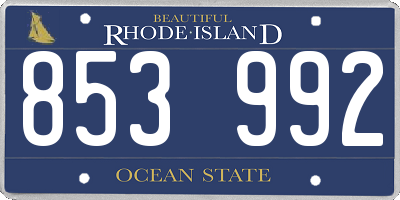 RI license plate 853992