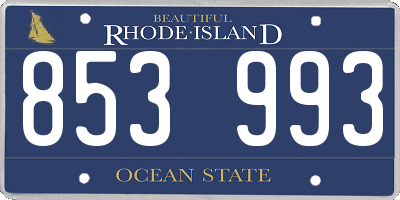 RI license plate 853993