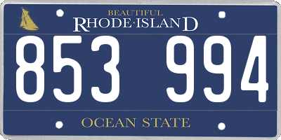 RI license plate 853994