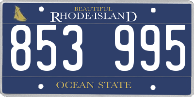 RI license plate 853995