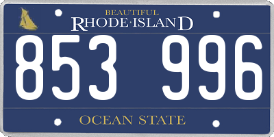 RI license plate 853996