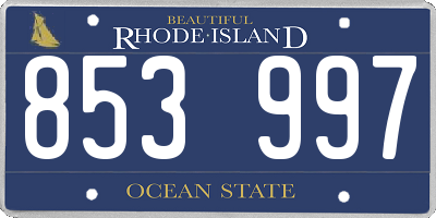RI license plate 853997