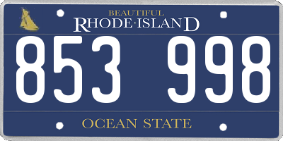 RI license plate 853998