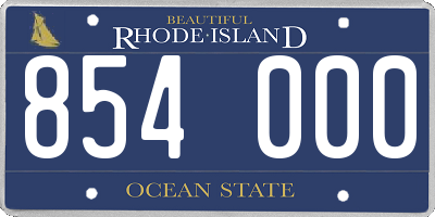 RI license plate 854000
