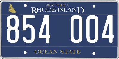 RI license plate 854004